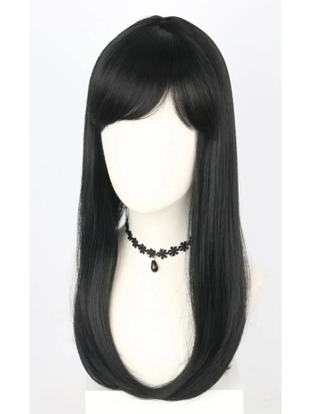 Women's Black 1 Short Cosplay Halloween Costume Wig With Necklace Earrings